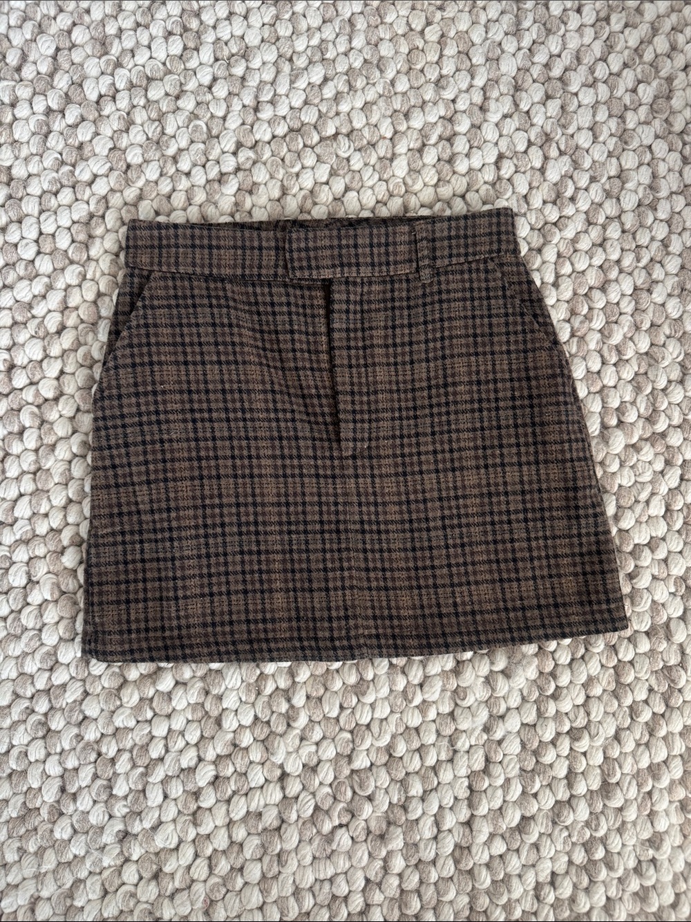 Classic Plaid Mini Skirt - Brown